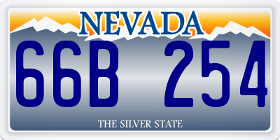NV license plate 66B254