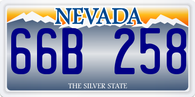 NV license plate 66B258