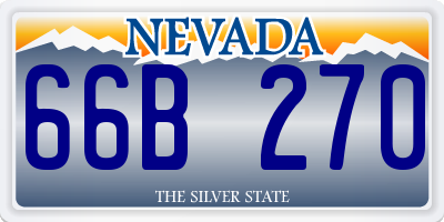 NV license plate 66B270