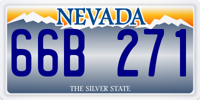 NV license plate 66B271