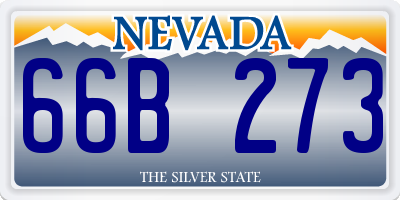 NV license plate 66B273