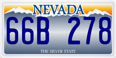 NV license plate 66B278