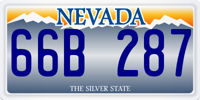 NV license plate 66B287