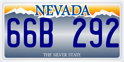 NV license plate 66B292