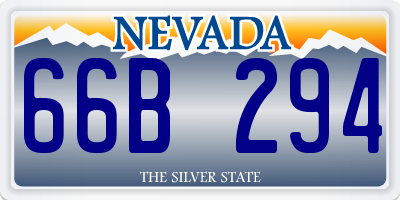 NV license plate 66B294