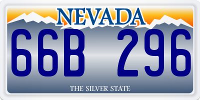 NV license plate 66B296