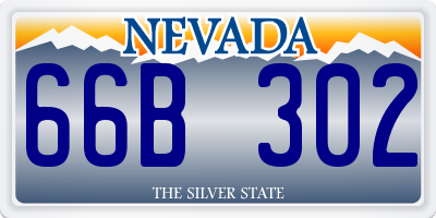 NV license plate 66B302