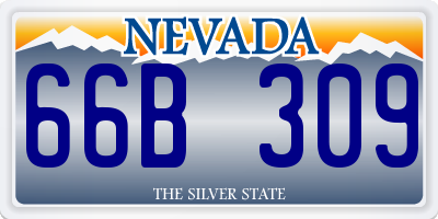 NV license plate 66B309