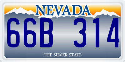 NV license plate 66B314