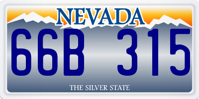 NV license plate 66B315