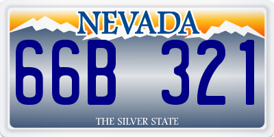 NV license plate 66B321