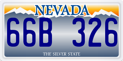 NV license plate 66B326