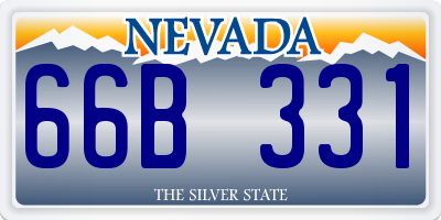 NV license plate 66B331
