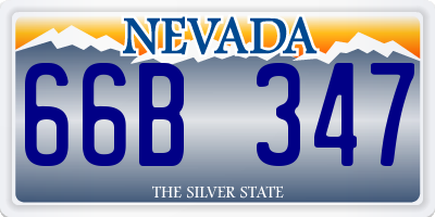 NV license plate 66B347