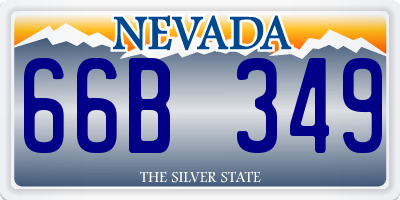 NV license plate 66B349