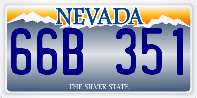 NV license plate 66B351