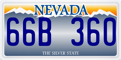 NV license plate 66B360