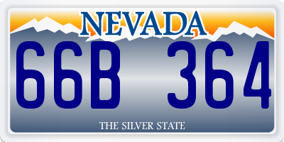 NV license plate 66B364