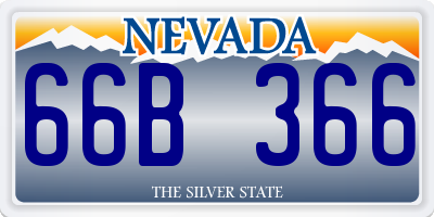 NV license plate 66B366
