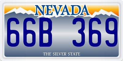 NV license plate 66B369