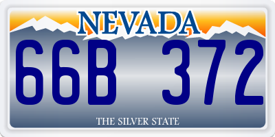 NV license plate 66B372