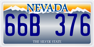NV license plate 66B376