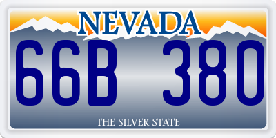 NV license plate 66B380