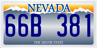 NV license plate 66B381