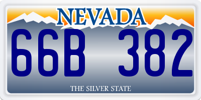 NV license plate 66B382