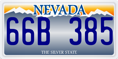 NV license plate 66B385