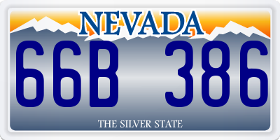 NV license plate 66B386