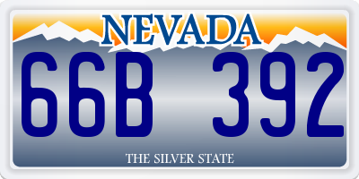 NV license plate 66B392