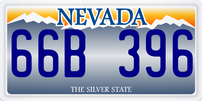 NV license plate 66B396