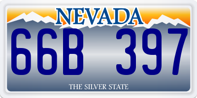 NV license plate 66B397