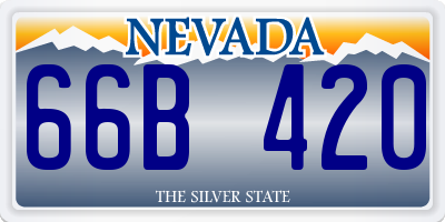 NV license plate 66B420
