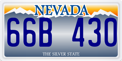 NV license plate 66B430
