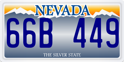 NV license plate 66B449
