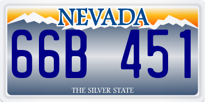 NV license plate 66B451