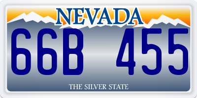 NV license plate 66B455