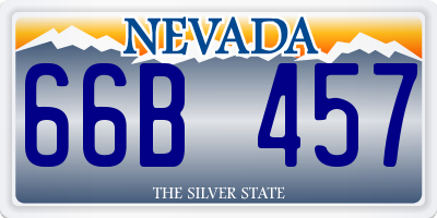 NV license plate 66B457