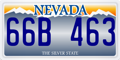 NV license plate 66B463