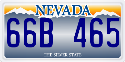 NV license plate 66B465