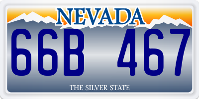 NV license plate 66B467