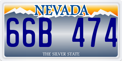 NV license plate 66B474