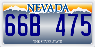 NV license plate 66B475