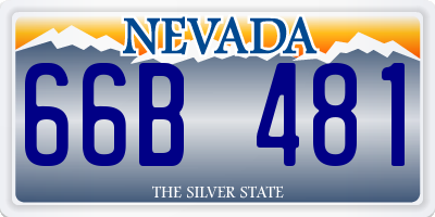 NV license plate 66B481