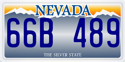 NV license plate 66B489