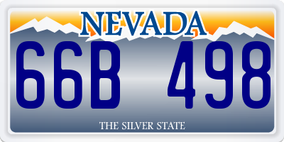 NV license plate 66B498