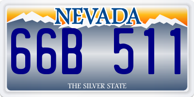 NV license plate 66B511