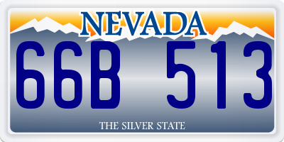 NV license plate 66B513